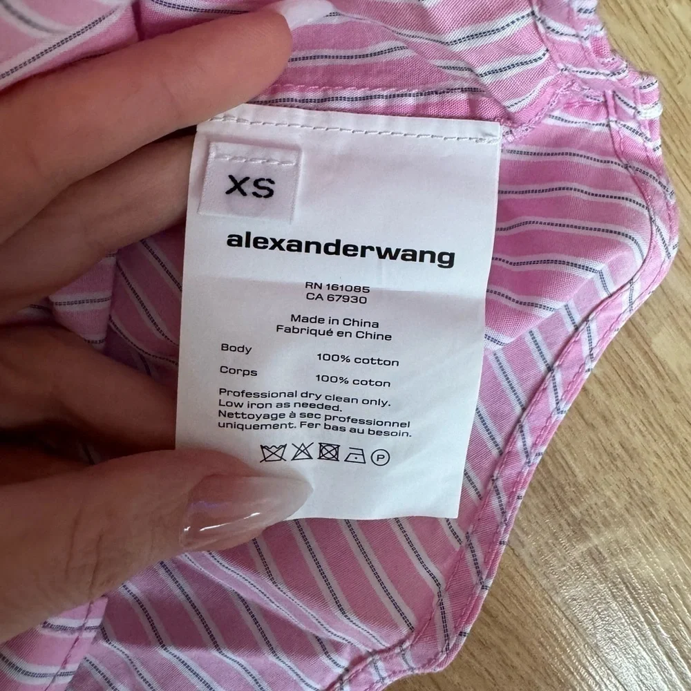 *SET* ALEXANDER WANG Matching Poplin Cropped Sleeveless Top & Shorts Size XS NWT